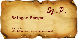 Szinger Pongor névjegykártya